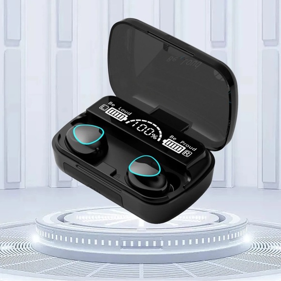 Bluetooth Wireless Earbuds in Black, Wireless Stereo Noise Reduction Headphones - Picture 1 of 7